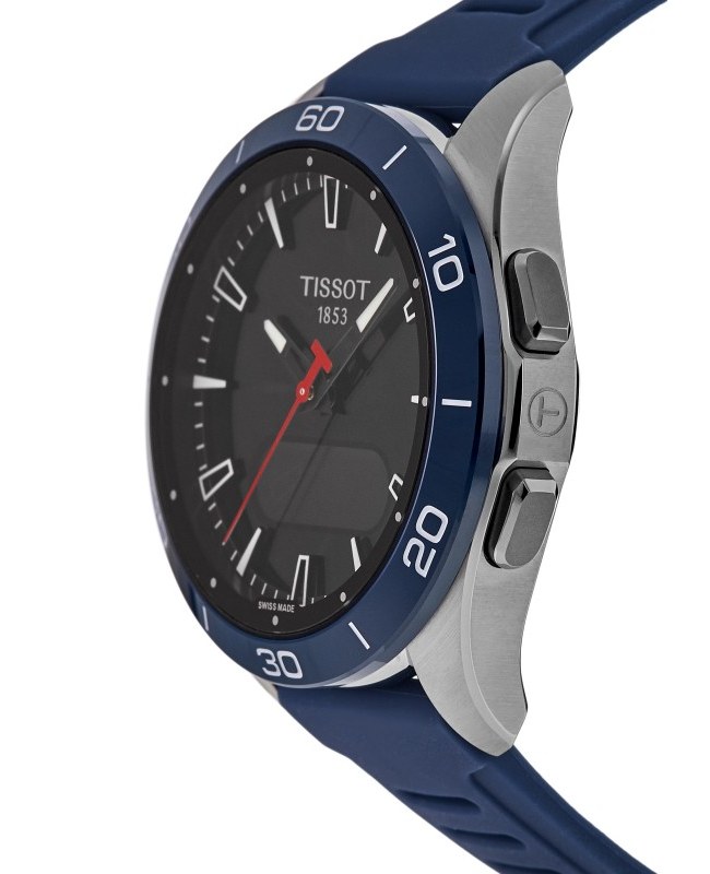 Tissot T Touch Connect Solar Sport GMT Quartz Digital Dial Titanium Blue Silicone Strap Men s Watch T153.420.47.051.01