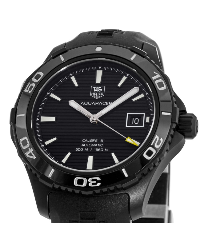  TAG Heuer Men's WAK2180.FT6027 Aquaracer Analog Display Swiss  Automatic Black Watch : Clothing, Shoes & Jewelry