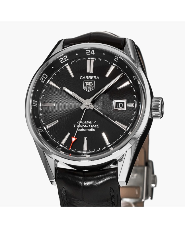時計 TAG Heuer Carrera Twin Time TAG Heuer Carrera Chronograph Twin-Time - Steel & Ceramic