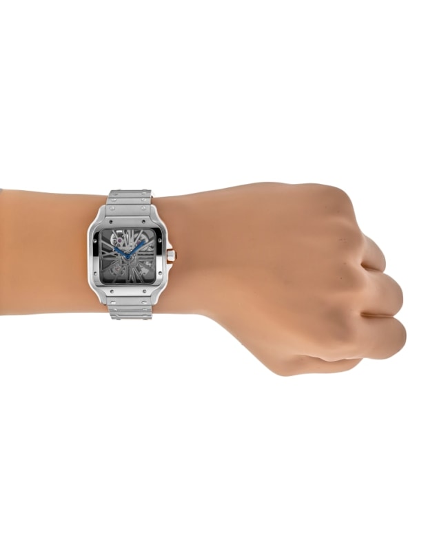 Cartier Santos De Cartier Skeleton Dial Stainless Steel Men's Watch WHSA0015 3