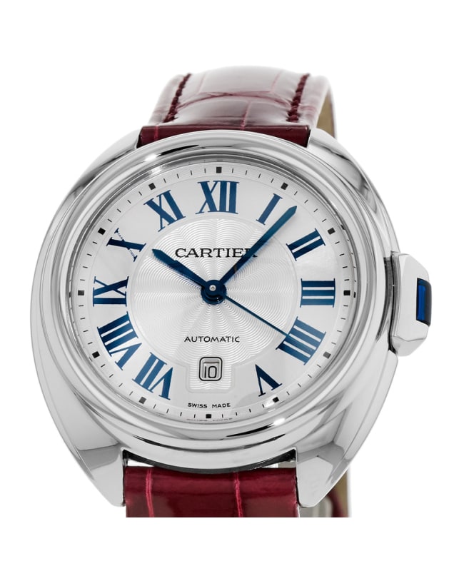 Cartier Cle de Cartier 31mm Bordeaux Alligator Leather Cartier Cle de Cartier 31mm Bordeaux Alligator Leather