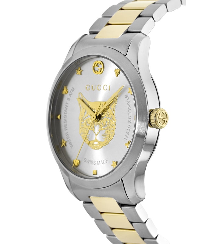 Gucci G-Timeless Silver Dial Two-Tone Stainless Steel Women's Watch  YA1264074