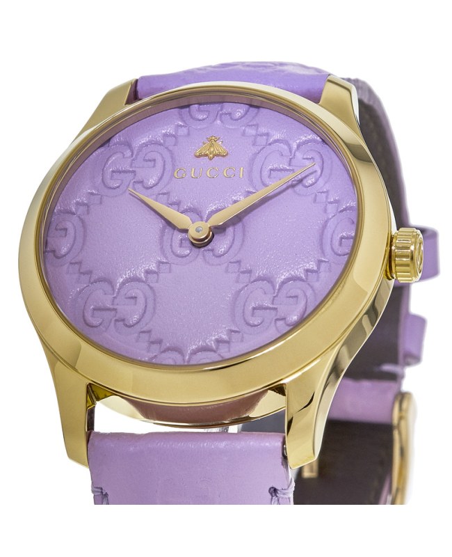 Gucci G-Timeless Lilac Dial Lilac Leather Strap Women's Gucci G-Timeless Lilac Dial Lilac Leather Strap Women's