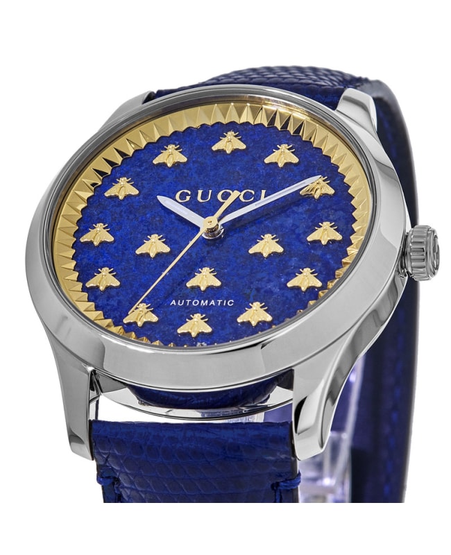 Gucci G-Timeless Automatic Blue Bee Motif Dial Women's Watch
