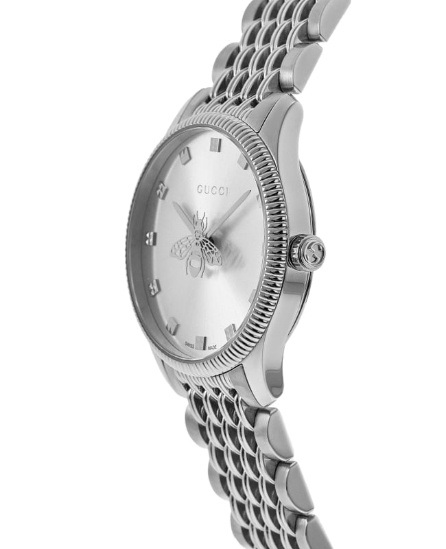 Gucci G Timeless Silver Dial Stainless Steel Women s Watch YA1265019