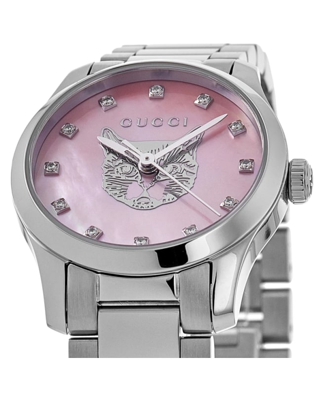 Gucci watch pink face sales
