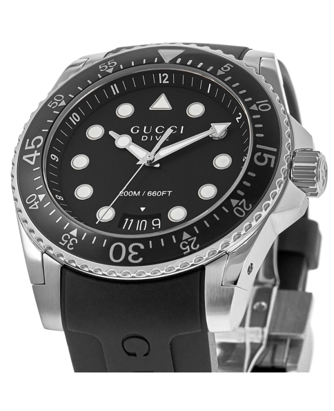 Gucci Dive Black Dial Rubber Strap Men's Watch YA136204B Gucci Dive Black Dial Rubber Strap Men's Watch YA136204B