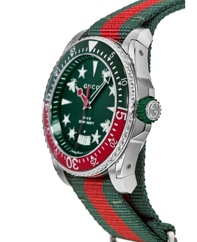 Gucci Dive Green Dial Red & Green Fabric Strap Men's Watch Gucci Dive Green Dial Red & Green Fabric Strap Men's Watch