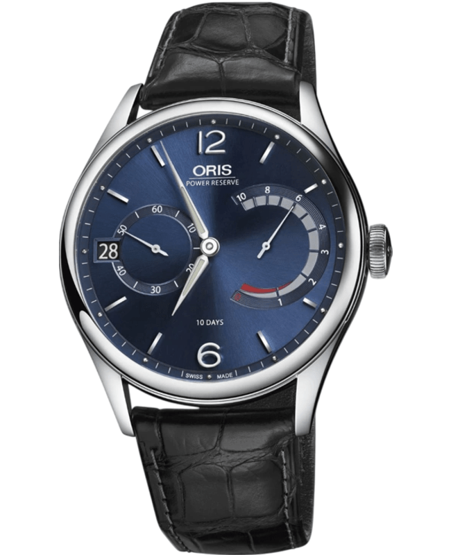 Oris Artelier Calibre 111 Blue Dial Leather Strap Men's Watch 01 111 7700 4065-Set 1 23 72FC