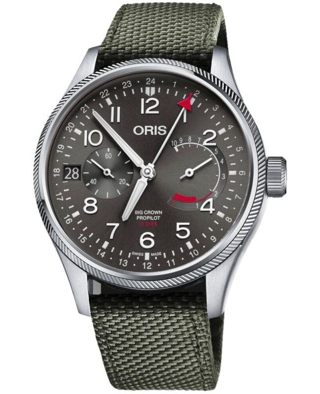 Oris Big Crown ProPilot Calibre 114 Grey Dial Fabric Strap Men's Watch 01 114 7746 4063-Set 5 22 14FC