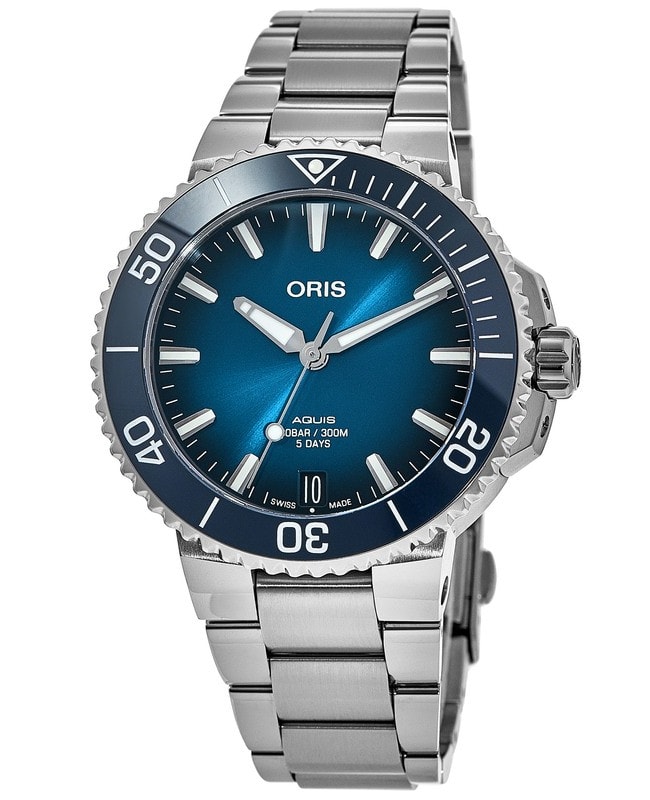 Oris Aquis Aquispro Date Calibre 400 Blue Dial Steel Men's Watch 01 400 ...