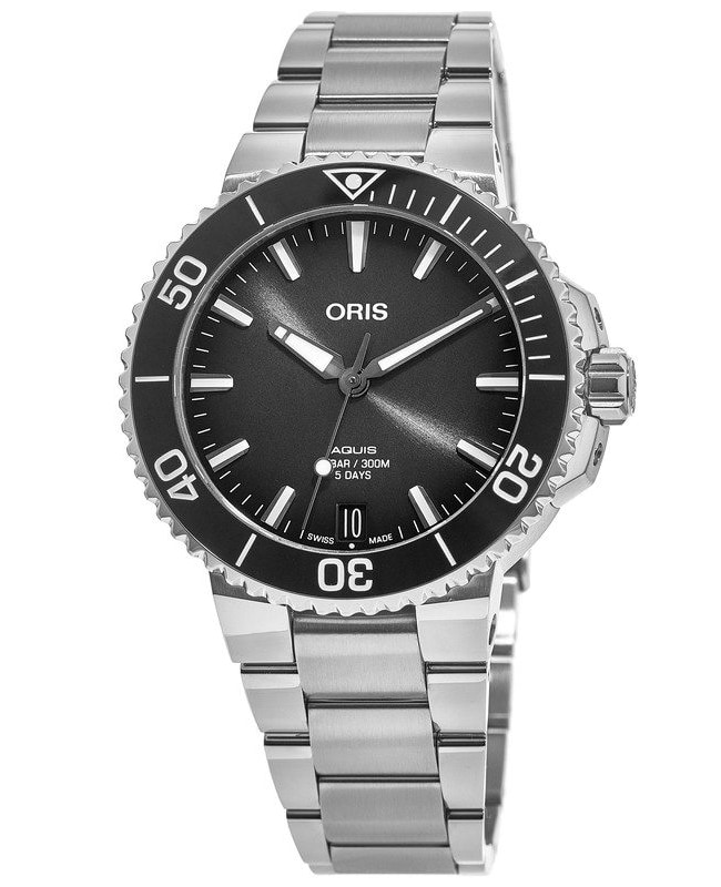 Oris Aquis Date Calibre 400 Automatic Grey Dial Stainless Steel Men's Watch 01 400 7769 4154-07 8 22 09PEB