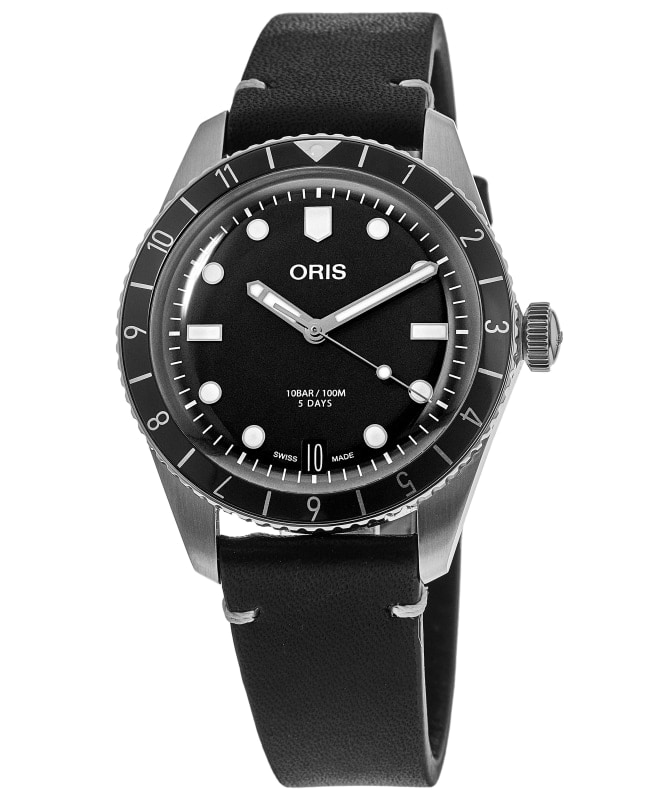 Oris Divers Sixty-Five Calibre 400 Black Dial Leather Strap Men’s Watch 01 400 7772 4054-07 5 20 82 01 400 7772 4054-07 5 20 82