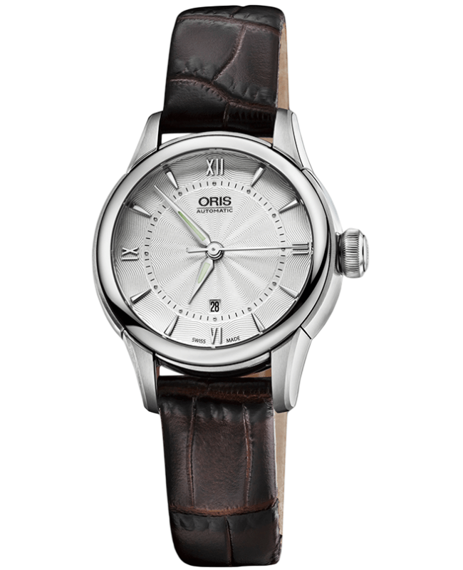 Oris Artelier Date Grey Dial Leather Strap Women's Watch 01 561 7687 4071-07 5 14 70FC