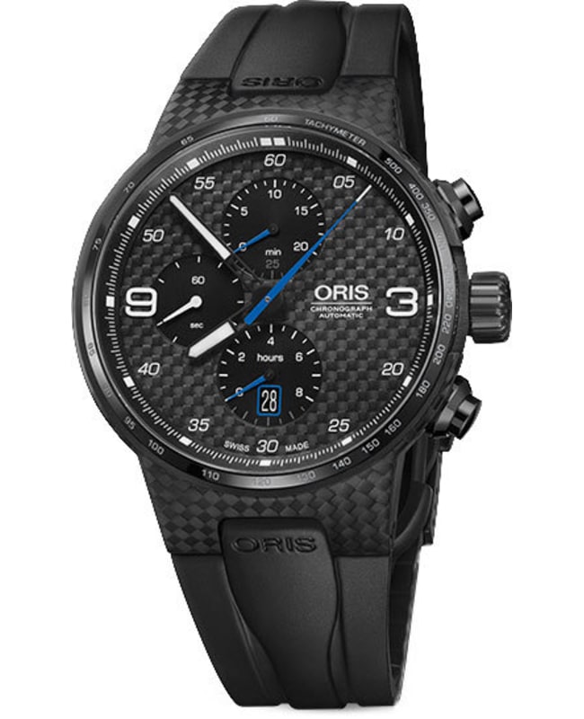 Oris Williams Chronograph Black Dial Black Rubber Strap Men's Watch 01 674 7725 8734-07 424 54FCTB