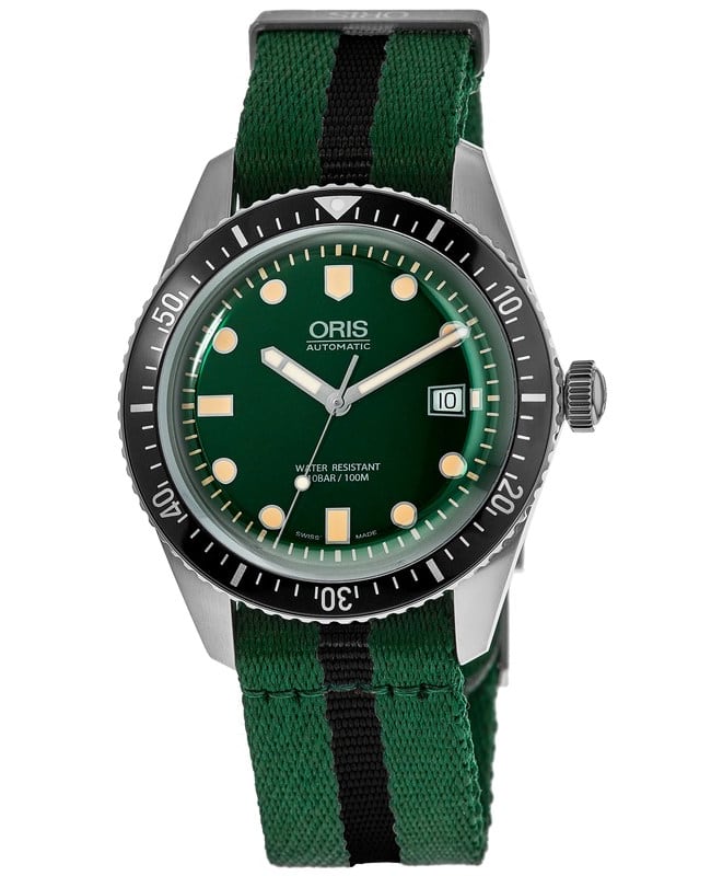 Oris Divers Sixty-Five Green Dial Green Fabric Strap Men’s Watch 01 733 7720 4057-07 5 21 25FC 01 733 7720 4057-07 5 21 25FC