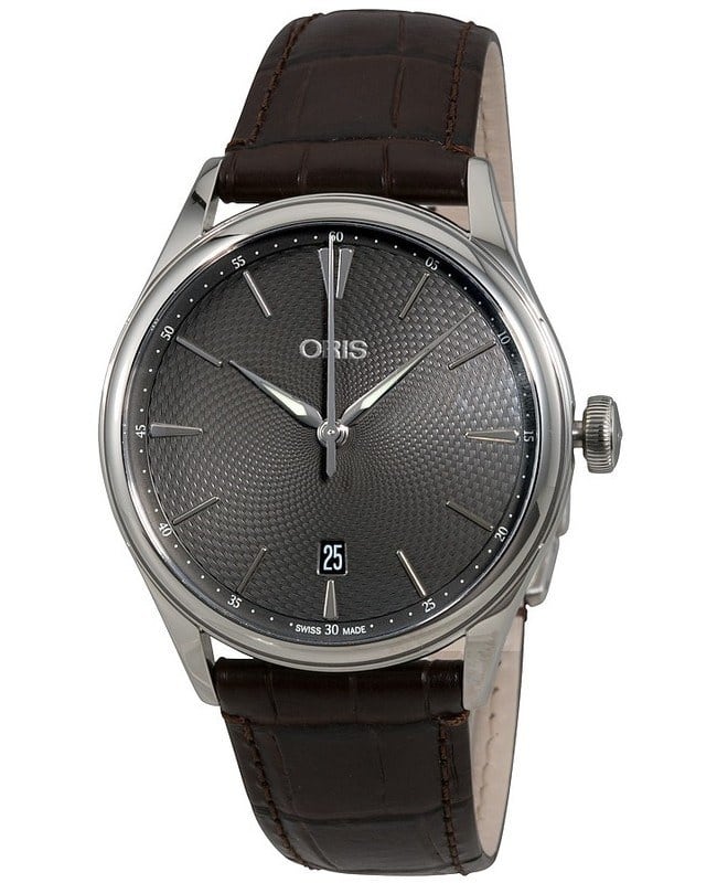 Oris Artelier Date Grey Dial Brown Leather Strap Men's Watch 01 733 7721 4053-07 5 21 65FC