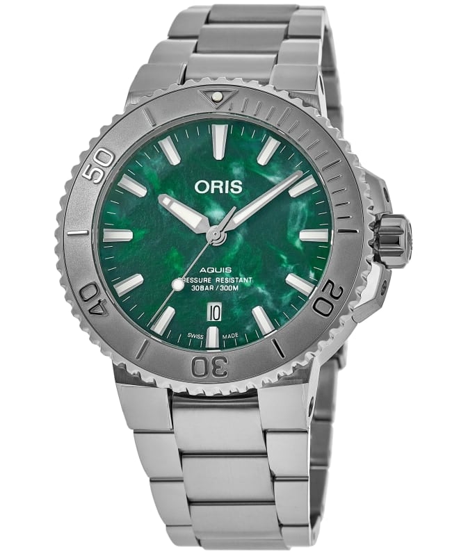 Oris Aquis Date Bracenet Special Edition Steel Automatic Green Dial Steel Men's Watch 01 733 7730 4137-07 8 24 05PEB