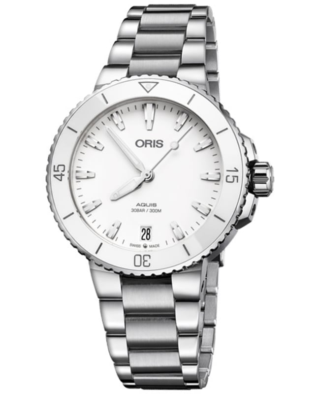 Oris Aquis Date White Dial Stainless Steel Women's Watch 01 733 7731 4151-07 8 18 05P