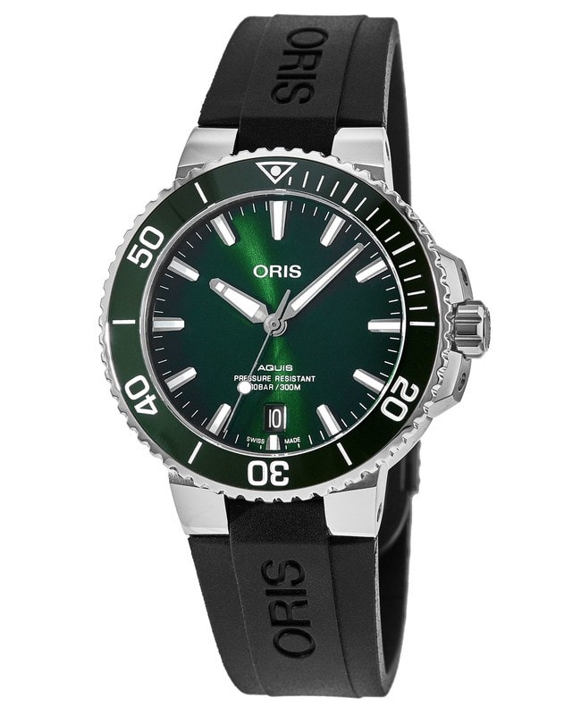 Oris Aquis Date Green Dial Black Rubber Strap Men’s Watch 01 733 7732 4157-07 4 21 64FC 01 733 7732 4157-07 4 21 64FC