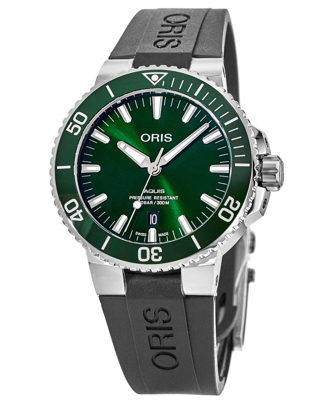 Oris Aquis Date Green Dial Rubber Strap Men’s Watch 01 733 7766 4157-07 4 22 64FC 01 733 7766 4157-07 4 22 64FC