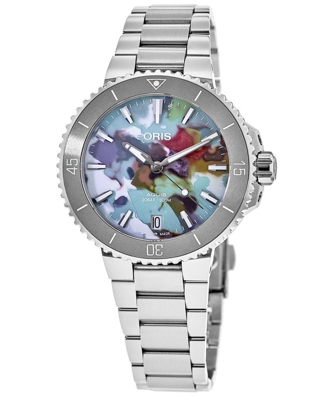 Oris Aquis Date Upcycle Edition Multicolored Dial Steel Unisex Watch 01 733 7770 4150-SET