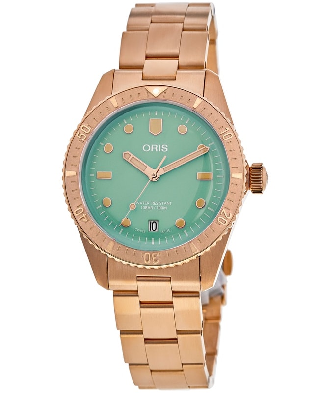 Oris Divers Sixty-Five Green Dial Bronze Unisex Watch 01 733 7771 3157-07 8 19 15 01 733 7771 3157-07 8 19 15