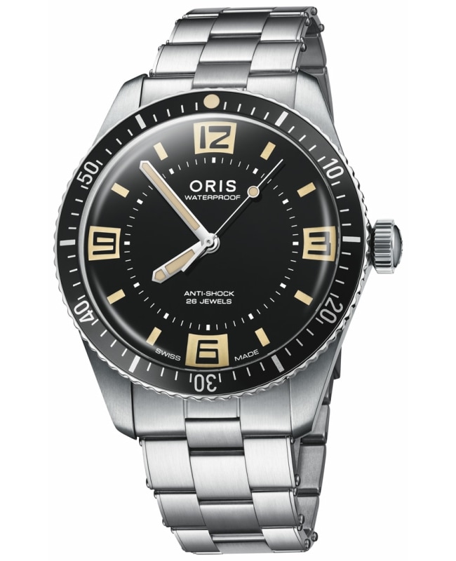 Oris Divers 60th Anniversary Edition Automatic Black Dial Stainless Steel Men's Watch 01 733 7772 4034-SET