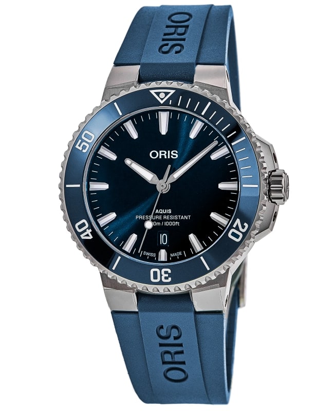 Oris Aquis Date 41.5 mm Automatic Blue Dial Rubber Strap