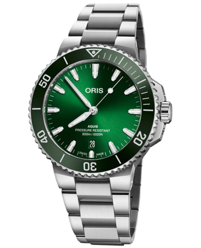 Oris Aquis Date Automatic Green Dial Steel Men's Watch 01 733 7787 4157-07 8 22 04PEB