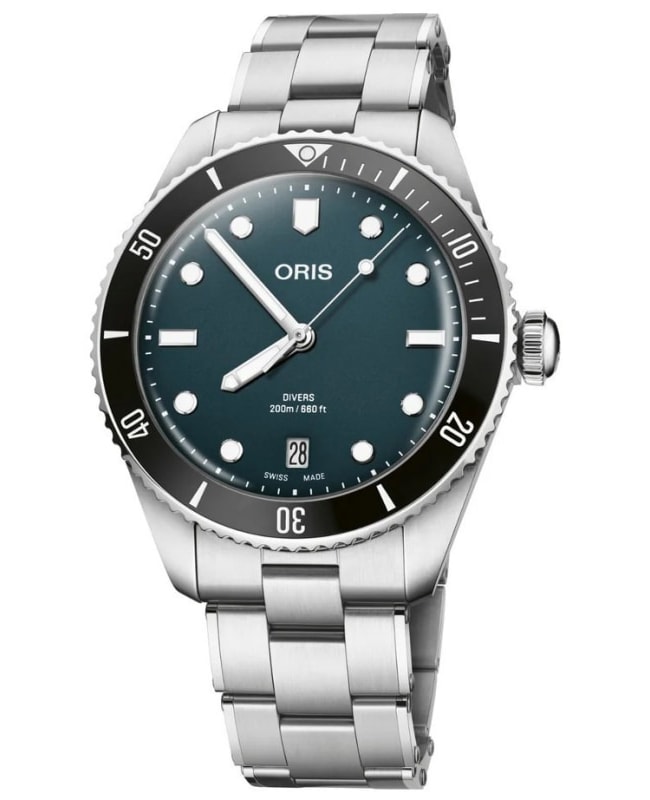Oris Divers Date Automatic Blue Dial Stainless Steel Men's Watch 01 733 7795 4055-SET
