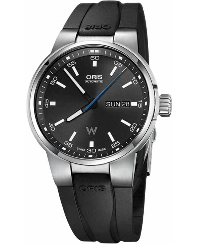 Oris Williams F1 Team Day Date Black Dial Black Rubber Strap Men's Watch 01 735 7740 4154-07 4 24 54FC