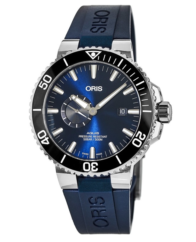 Oris Aquis Small Second, Date Blue Dial Rubber Strap Men’s Watch 01 743 7733 4135-07 4 24 65EB 01 743 7733 4135-07 4 24 65EB