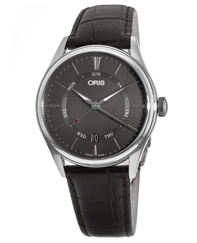 Oris Artelier Pointer Day Date Grey Dial Dark Brown Leather Strap Men’s Watch 01 755 7742 4053-07 5 21 65FC 01 755 7742 4053-07 5 21 65FC