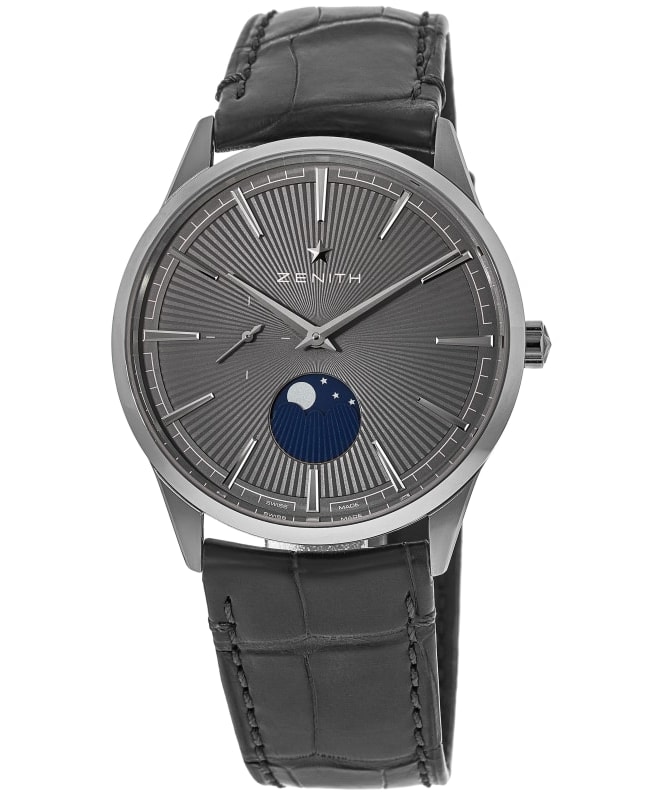 Zenith Elite Moonphase Slate Grey Dial Leather Strap Men’s Watch 03.3100.692/03.C923 03.3100.692/03.C923