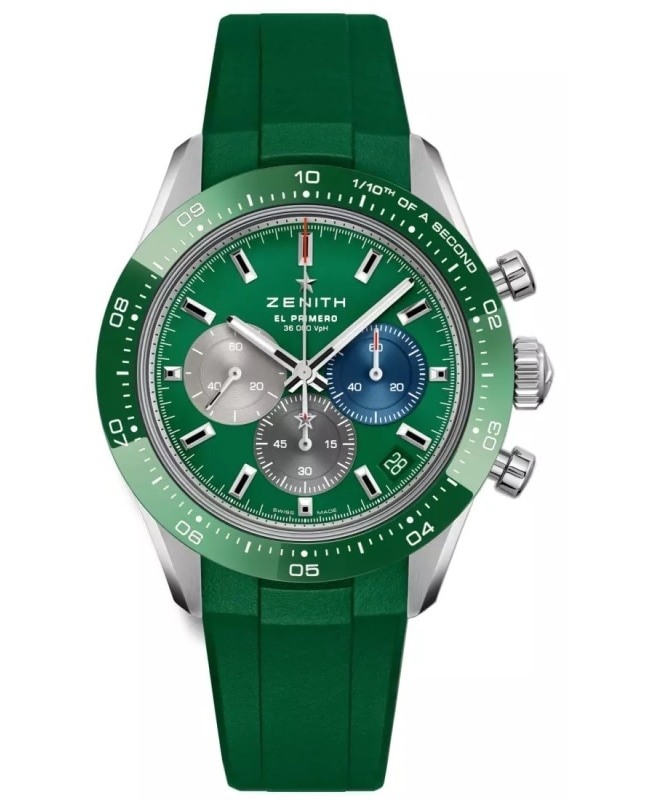 Zenith Chronomaster Sport Green Dial Rubber Strap Men's Watch 03.3119.3600/56.R952 03.3119.3600/56.R952