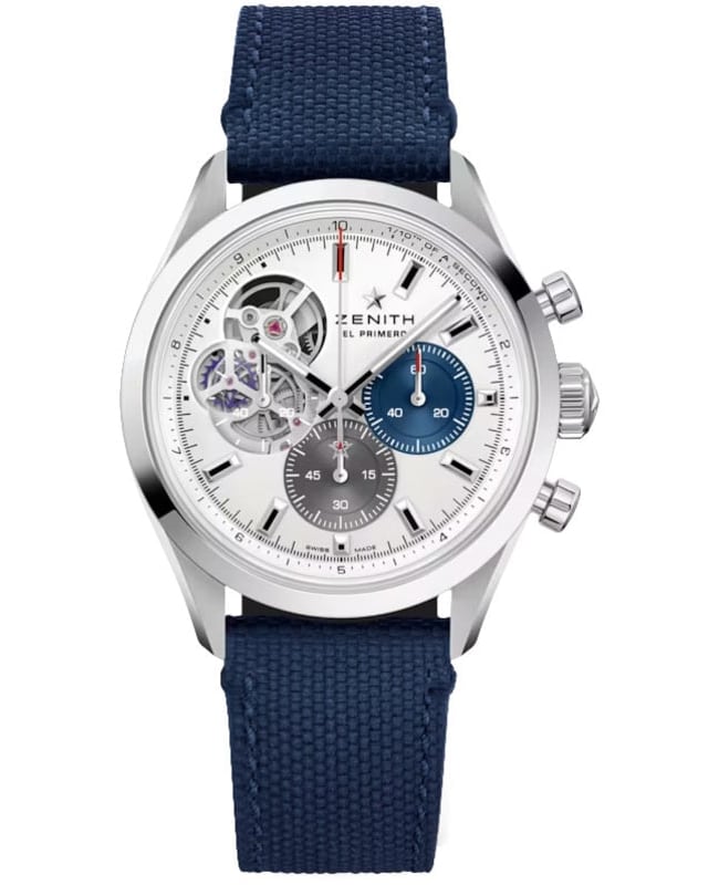 Zenith Chronomaster Silver Dial Fabric Strap Men’s Watch 03.3300.3604/69.C823 03.3300.3604/69.C823