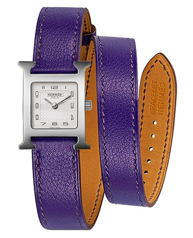 Hermes H Hour 21mm Electric Blue Leather Women’s Watch 036715WW00 036715WW00