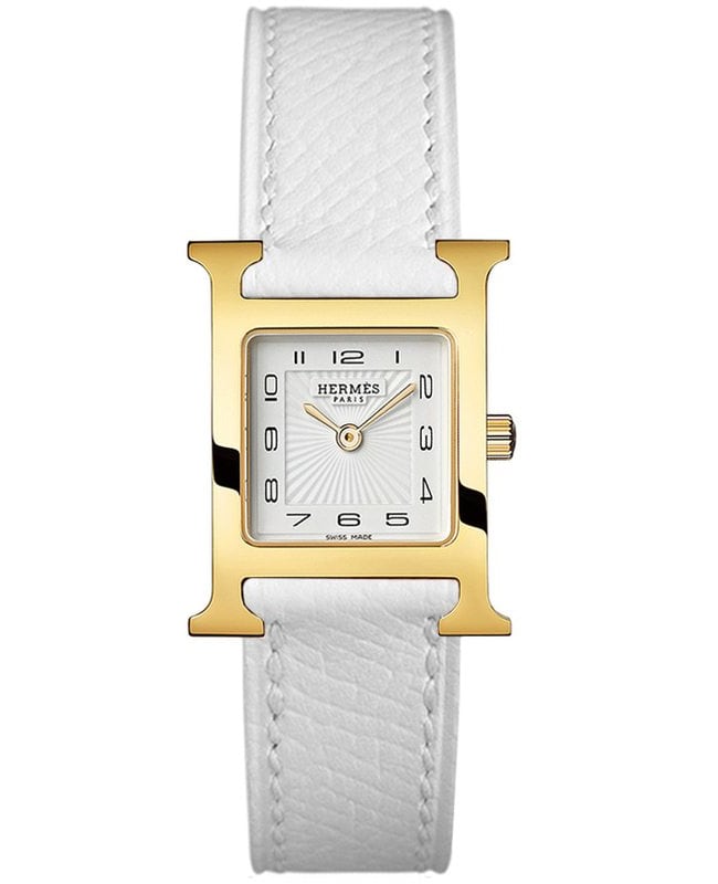 Hermes H Hour Quartz Small PM 21mm Gold Plated Case Unisex Watch 036735WW00 036735WW00