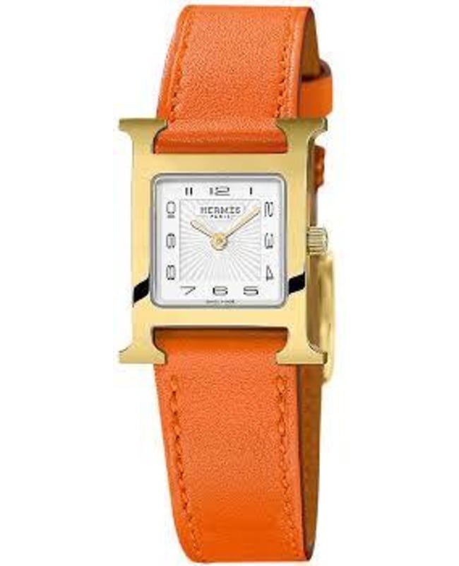 Hermes H Hour Gold Plated Case Unisex Watch 037895WW00 037895WW00