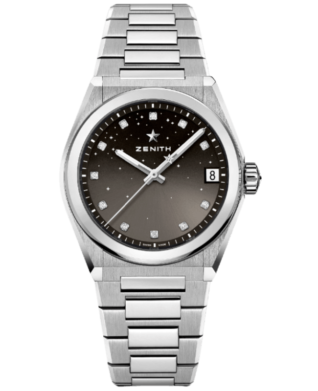 Zenith Defy Grey Diamond Dial Steel Women's Watch 03.9200.670/02.MI001