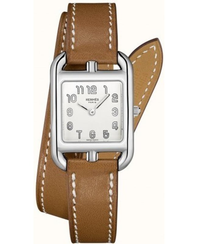 Hermes Cape Cod White Dial Natural Leather Strap Women’s Watch 040233WW00 040233WW00