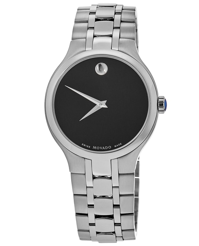 Movado Museum 39mm Black Dial Stainless Steel Men's Watch 0606367