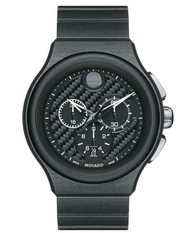 Watch Movado 0606929 Men\'s Carbon Fiber DIal Black Parlee