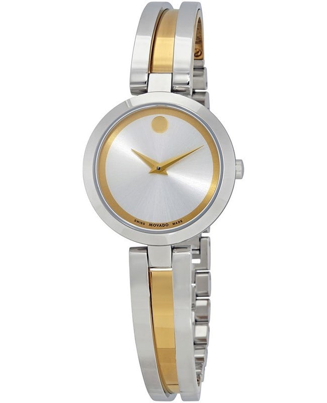 Movado Aleena Silver Dial Two-Tone Stainless Steel Women’s Watch 0607150 0607150