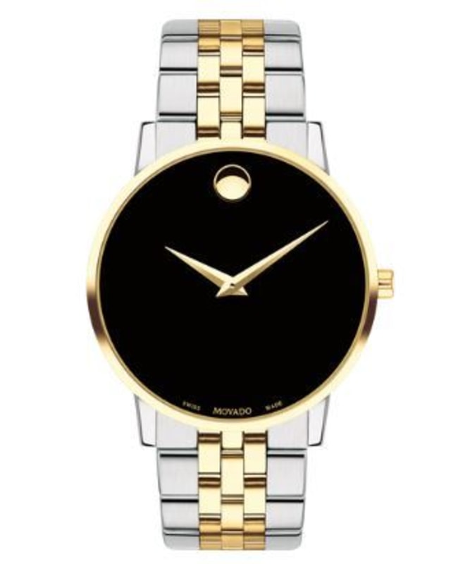 Movado Museum Classic Black Dial Two Tone Men’s Watch 0607200 0607200