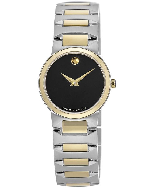 Movado Temo Black Dial Two-tone Steel Women’s Watch 0607296 0607296