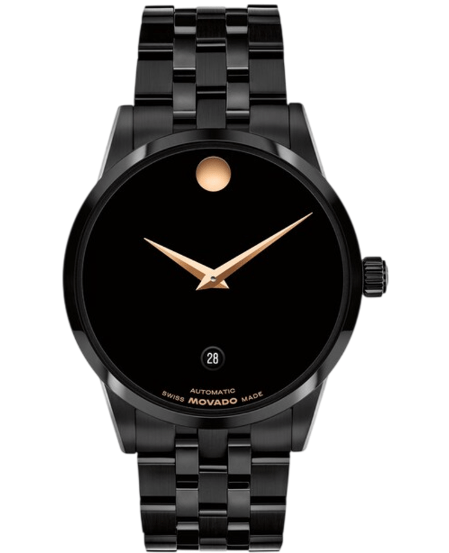 Movado Museum Classic 40mm Black Dial Stainless Steel Men's Watch 0608034