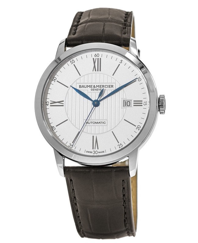 Baume & Mercier Classima Automatic Silver Dial Brown Leather Strap Men’s Watch 10214 10214