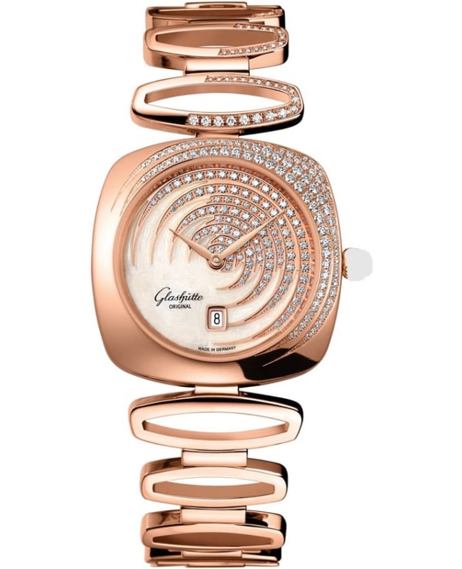 Glashutte Original Pavonina Pavonina White Dial Diamond Rose Gold Women's Watch 1-03-01-03-15-11